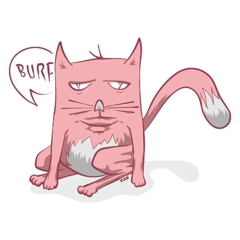 Burp cat - chat rose