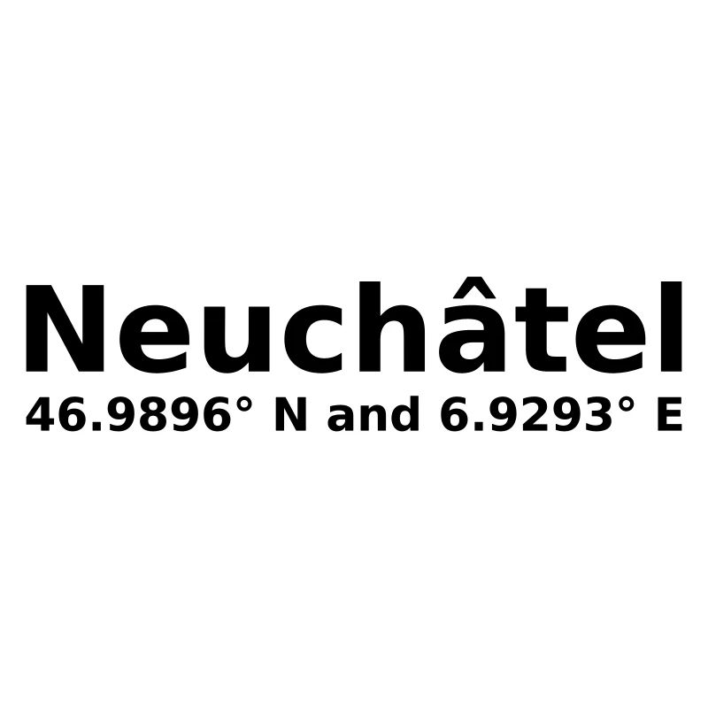 Neuchâtel - with geo coordinates horizontal
