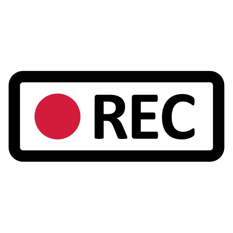 Camera REC recording button. Record, live, rec