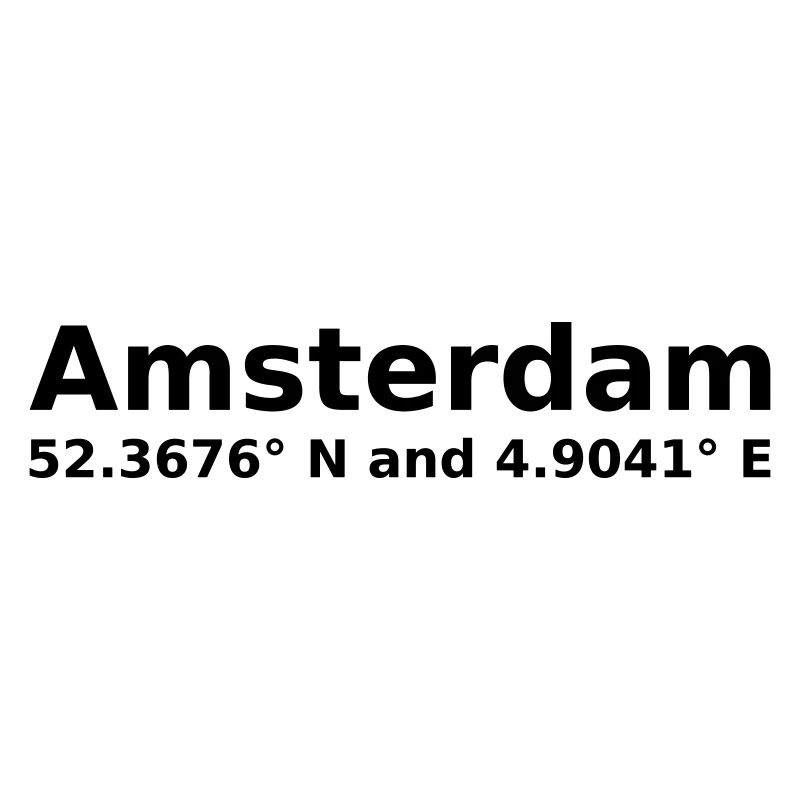 Amsterdam - with geo coordinates horizontal