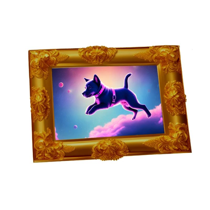 Flying Synthwave Space Puppy