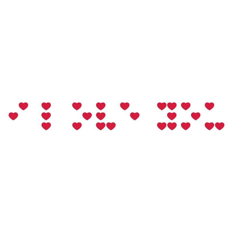 i love you in braille code, Braille script.