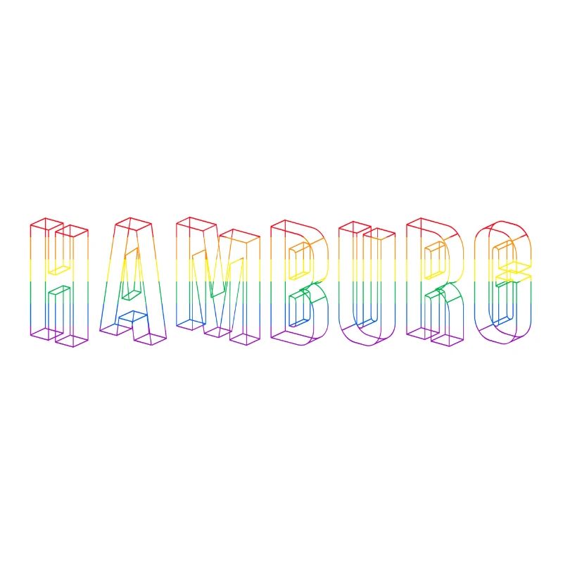 Drapeau arc en ciel CSD de Hambourg 3D