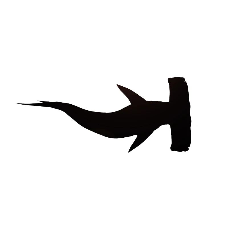 Silhouette with a great hammerhead shark