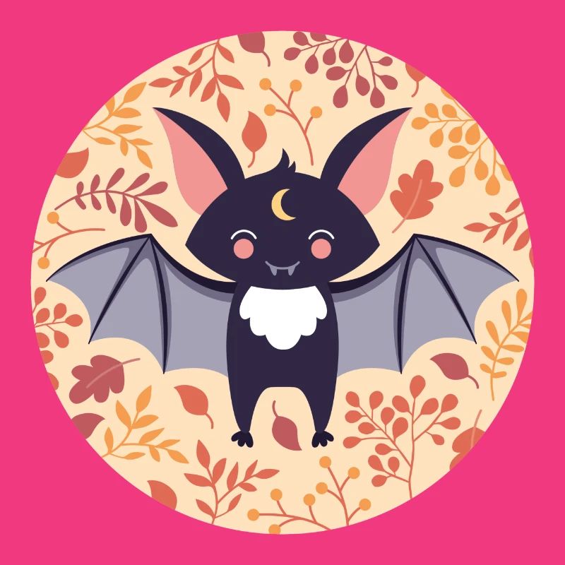 Bat with autumn pattern