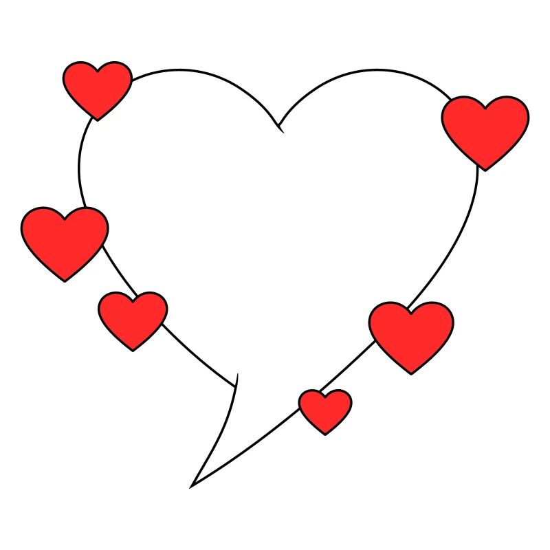 Speech bubble with hearts