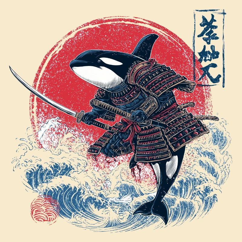 Orca Samurai Design – Killerwal mit Katana