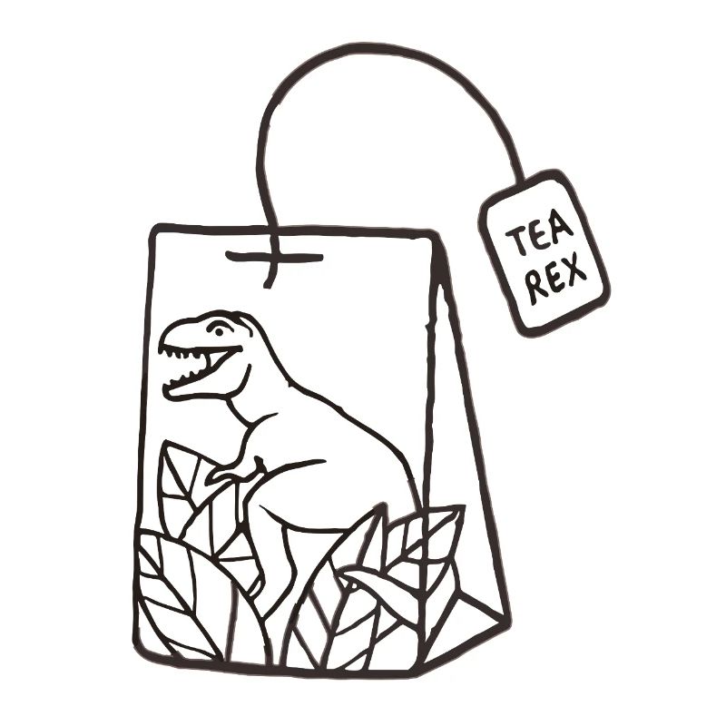 Dinosaurier Teebeutel Design