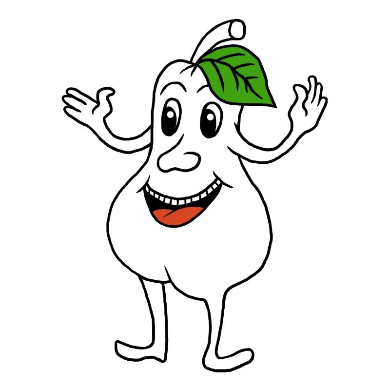 Pear with laughing face