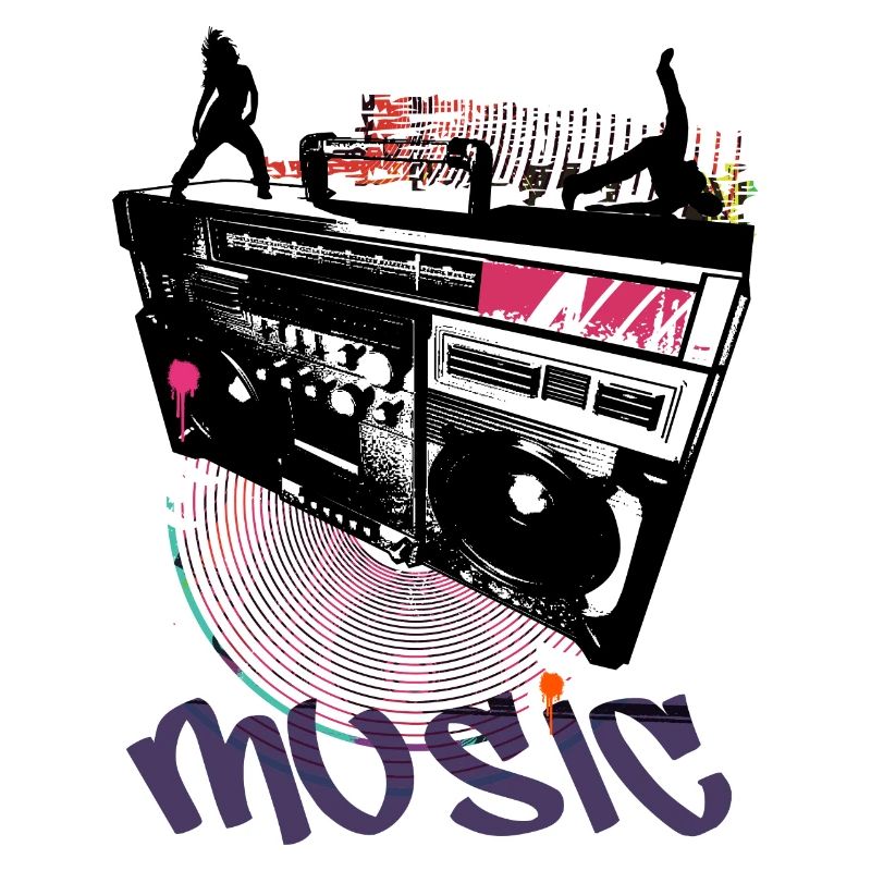 Iconic Ghettoblaster with Breakdancer.