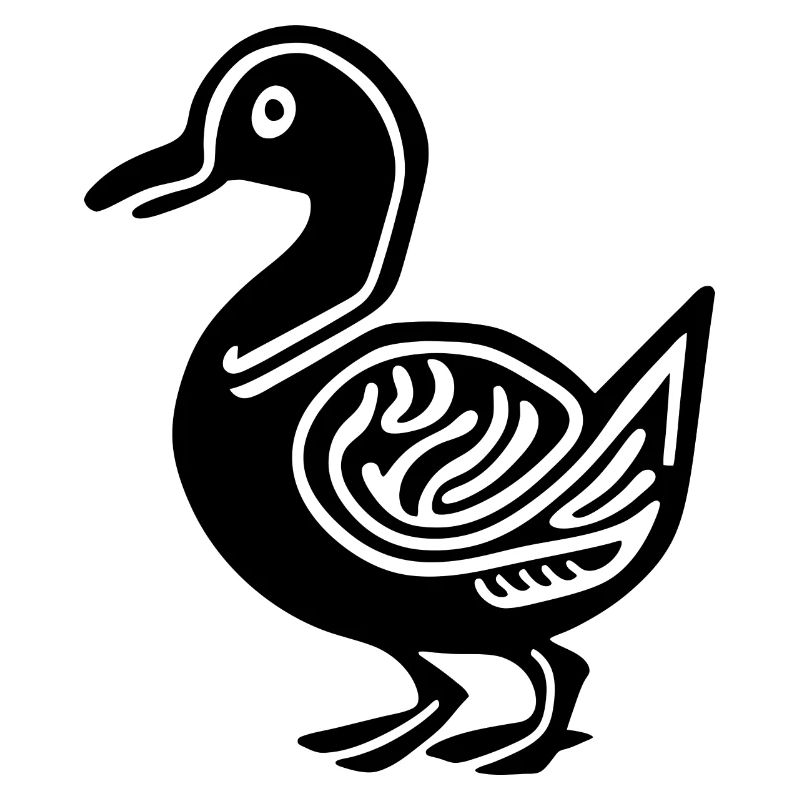 A Silhouette Patterned Duck