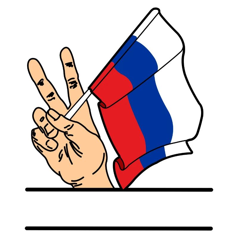 Drapeau Russie paix signe texte espace