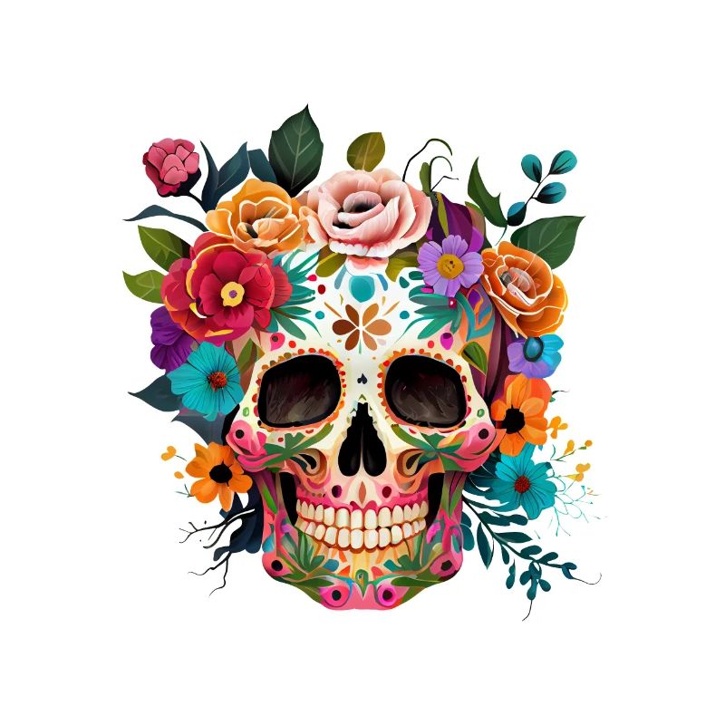 Crâne avec des fleurs