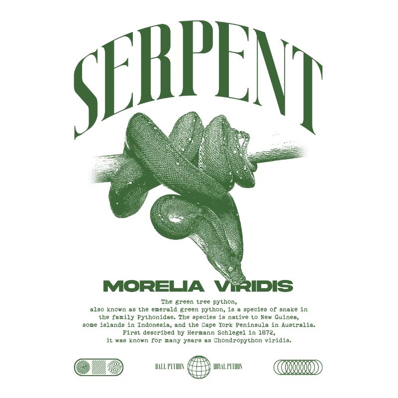 Grüner Baum Python Modern Reptile Keeper Streetwear