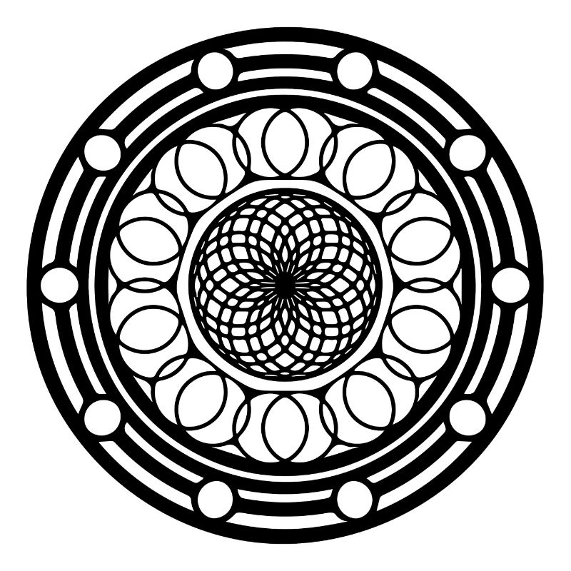 Geometric Flowers Mandala Round Pattern Shape