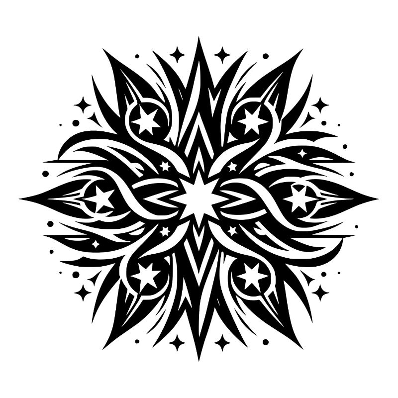 Fancy Stars Composition Tattoo Style