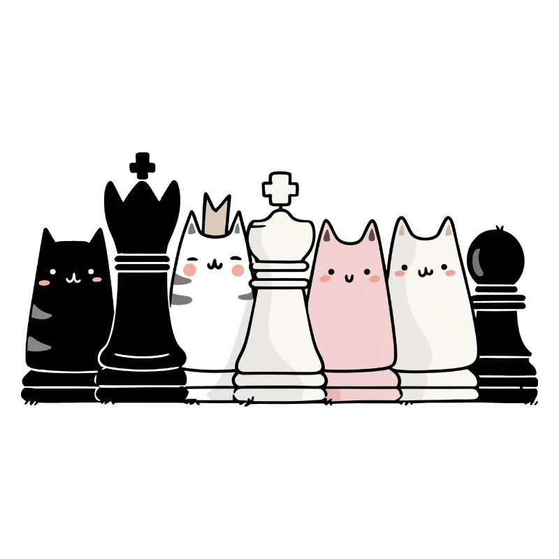 Chess figures als cats