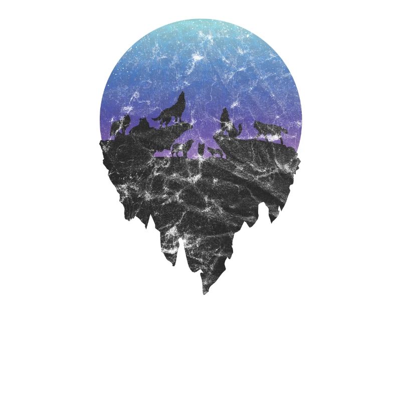 Gift silhouette wolf moon howling pack moon