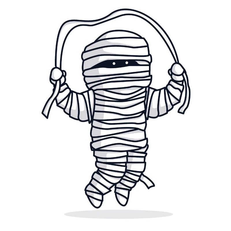 Mummy jumping rope