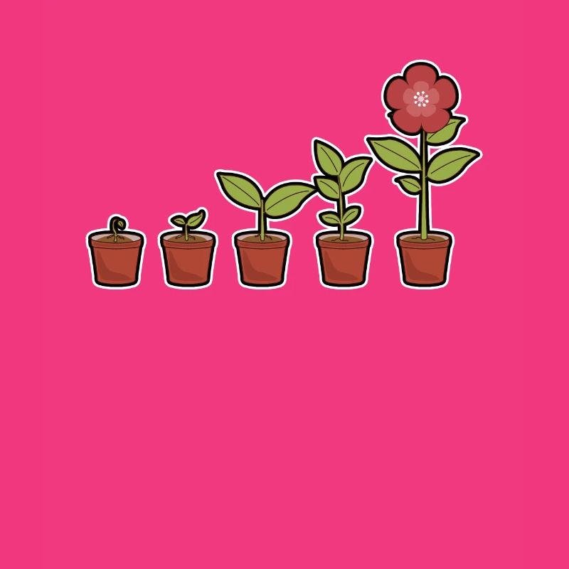 Evolution einer Blumen im Topf blühend