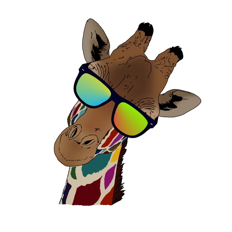 Regenbogen Giraffe mit Sonnebrille Geschenkidee