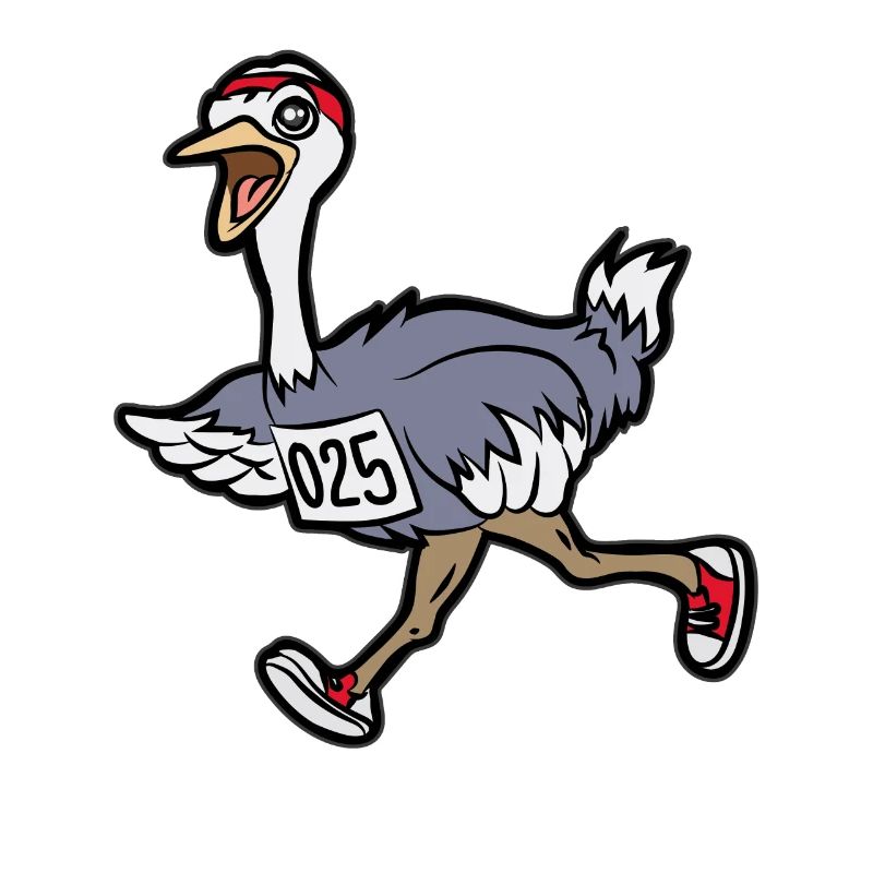 renndender Strauß Jogging Marathon Läufer Sprinter
