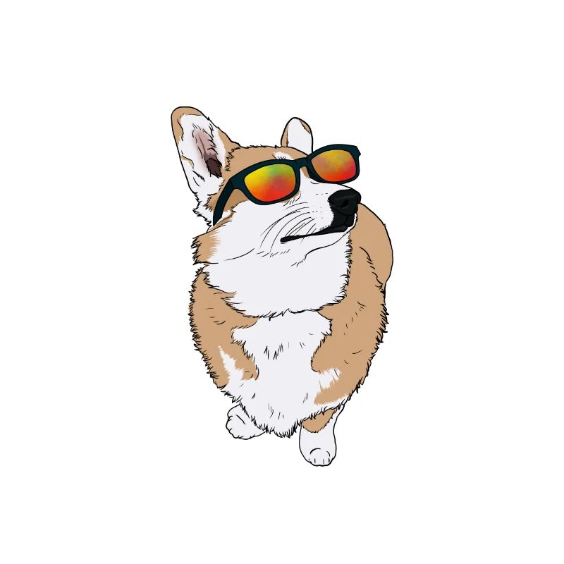 Cooler Corgi mit Sonnenbrille Geschenkidee