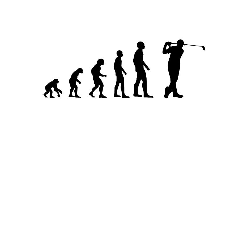 Golf Evolution of Man Golfer