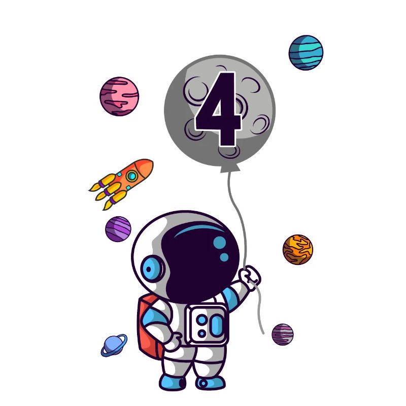 Astronaute 4e anniversaire de l'espace extra-atmosphérique pour garçon