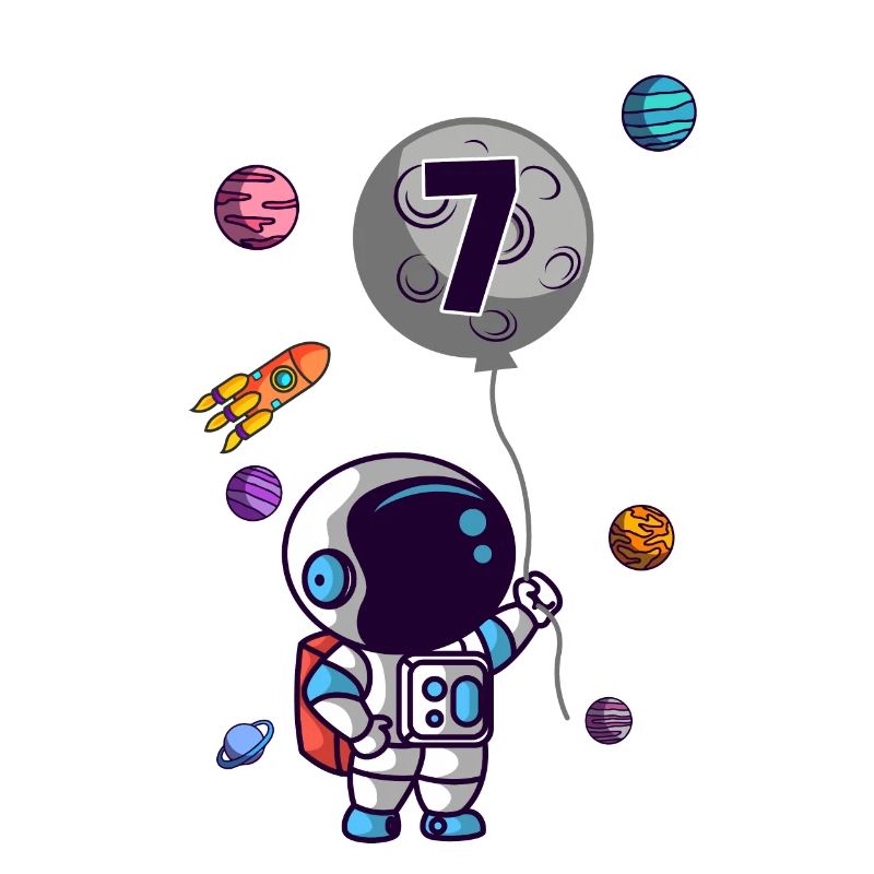 Astronaute 7e anniversaire de l'espace extra-atmosphérique pour garçon
