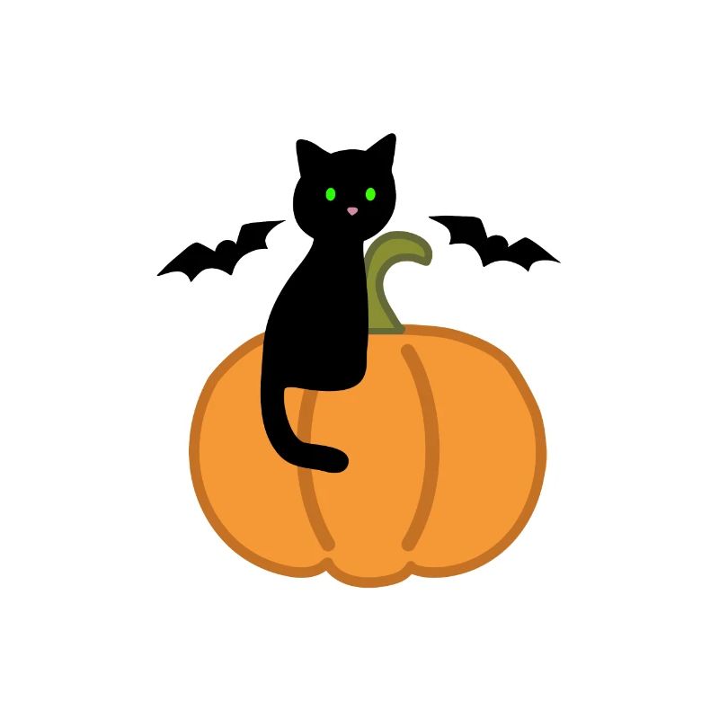 Cat on pumpkin