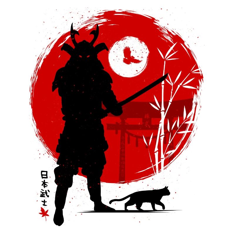 Samurai with his cat