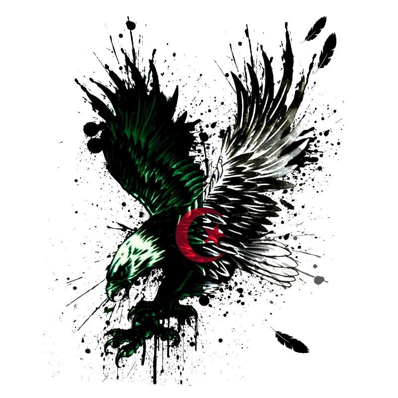 Drapeau Algérie - aigle drapeau algérien