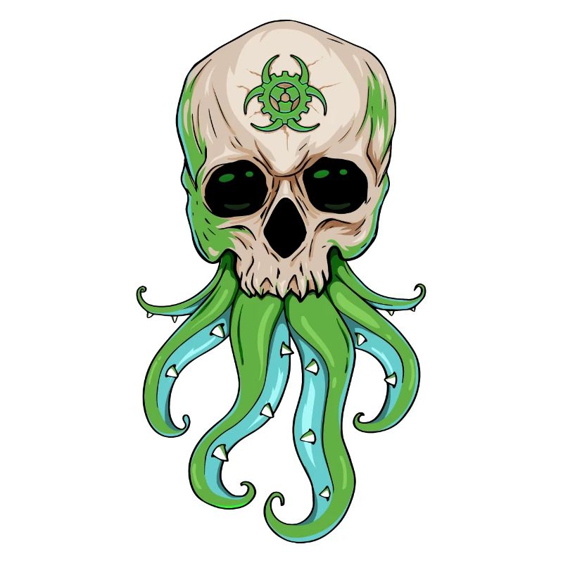 Biopunk Gothic Skull Cthulhu