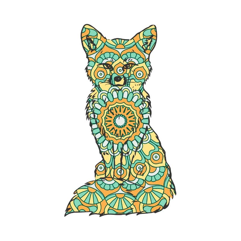 Mandala Fox Geometric Pattern Art