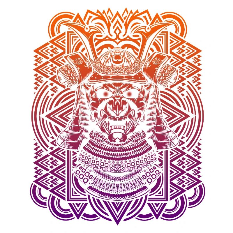 Samurai mask with gradient