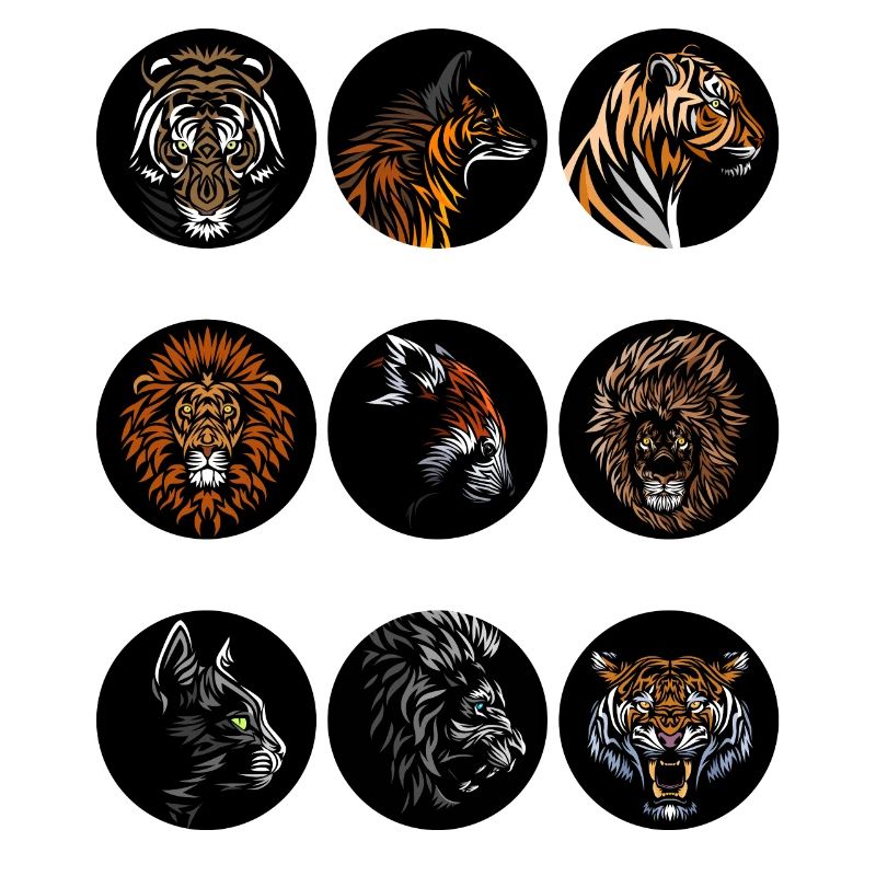 Animals inside circles