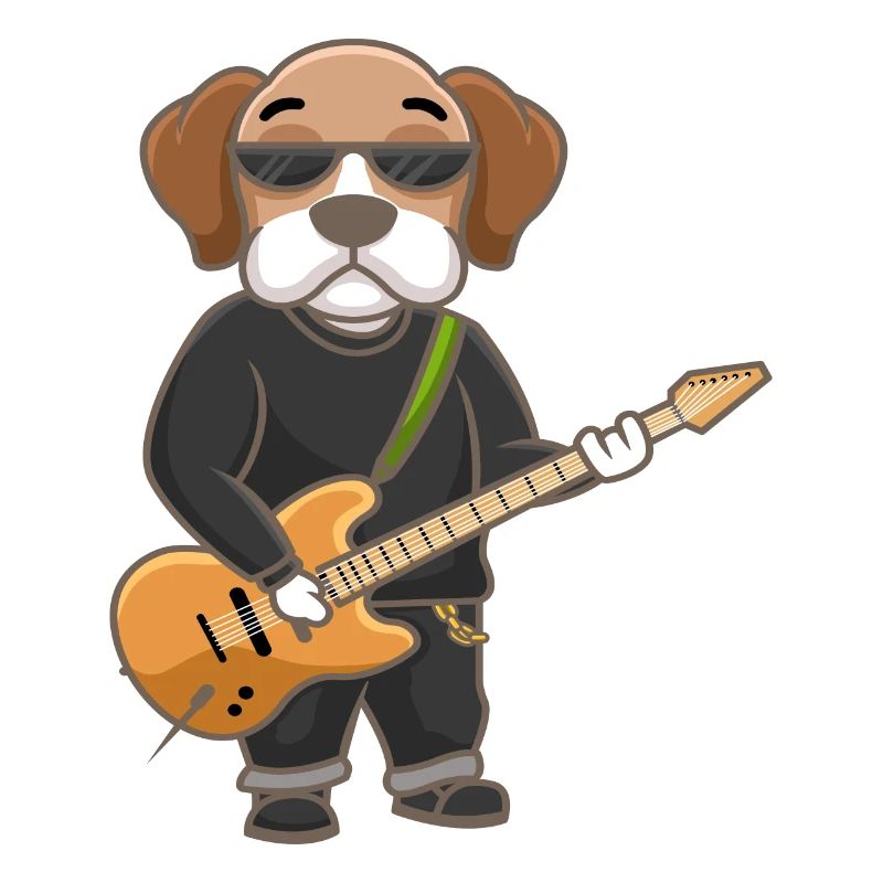 Lazy Dog Playing Guitar