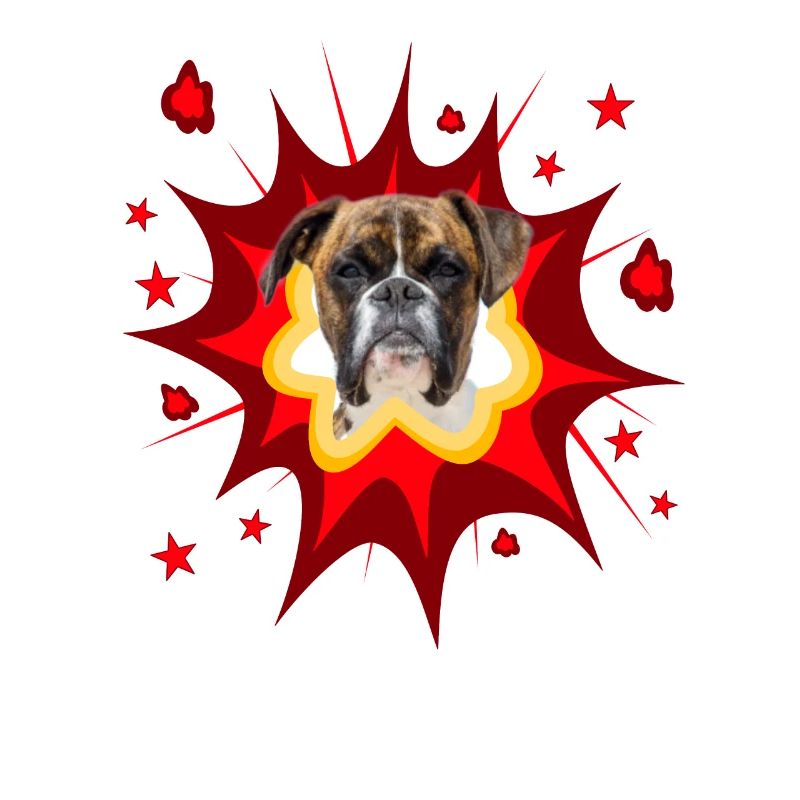 Comic Hund Design - Pow - Deutscher Boxer