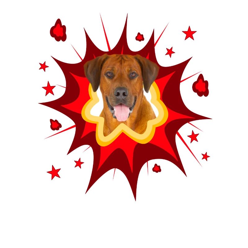 Conception de chien de bande dessinée - Pow - Rhodesian Ridgeback