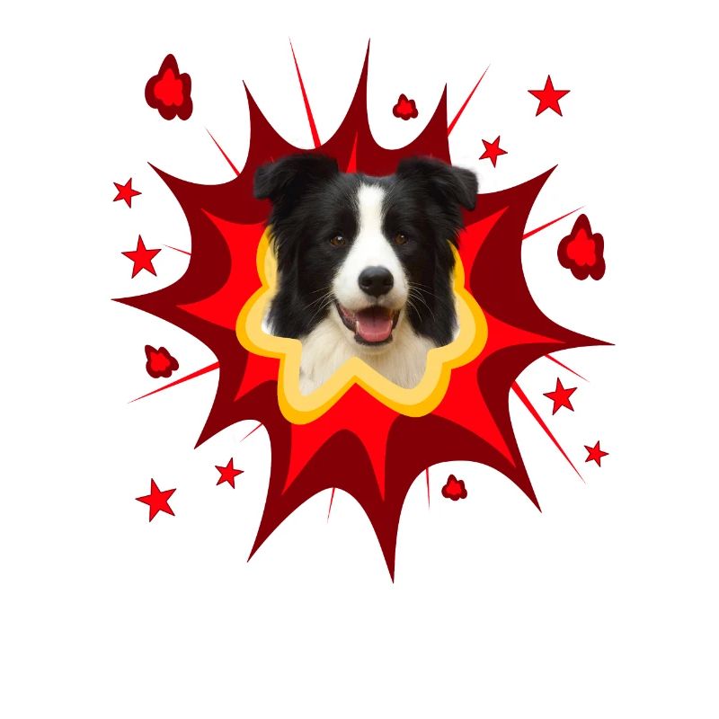 Conception de chien comique - Pow - Border Collie