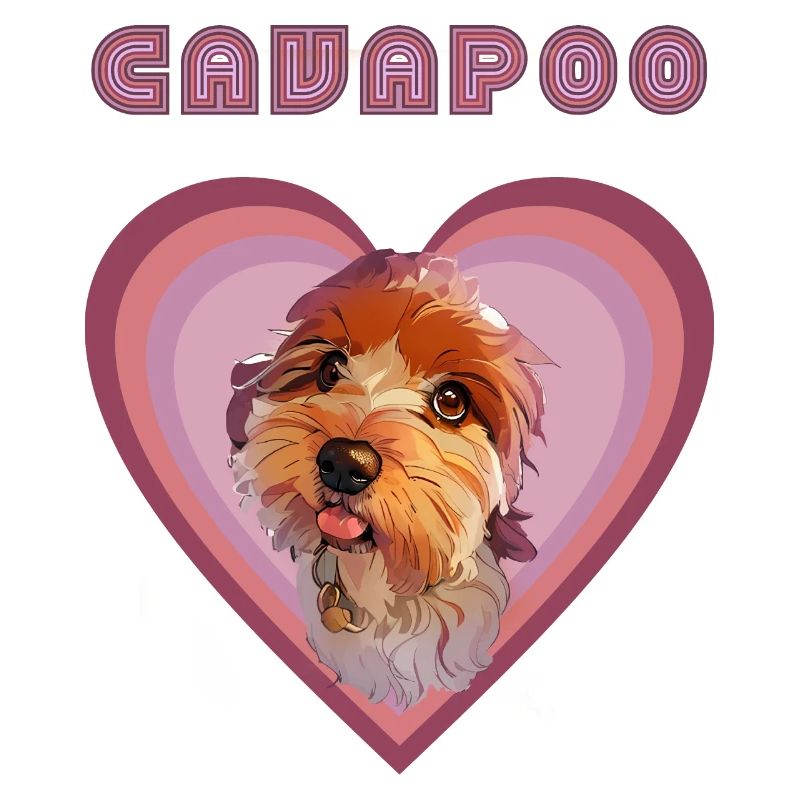 Cavapoo-Herz (Fade retro)
