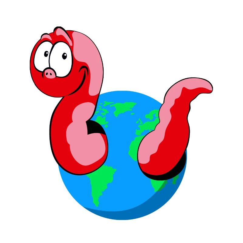 Earthworm on globe