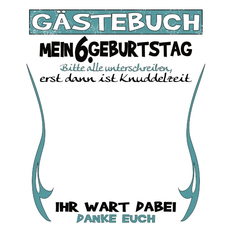 6. Geburtstag Junge & Mädchen Gästebuch