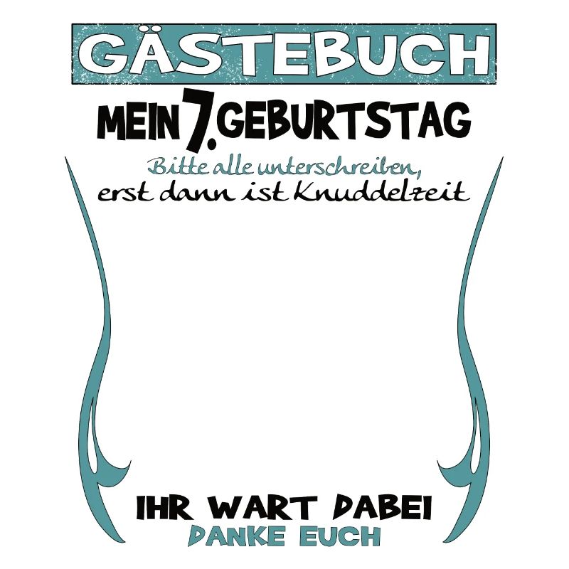 7. Geburtstag Junge & Mädchen Gästebuch