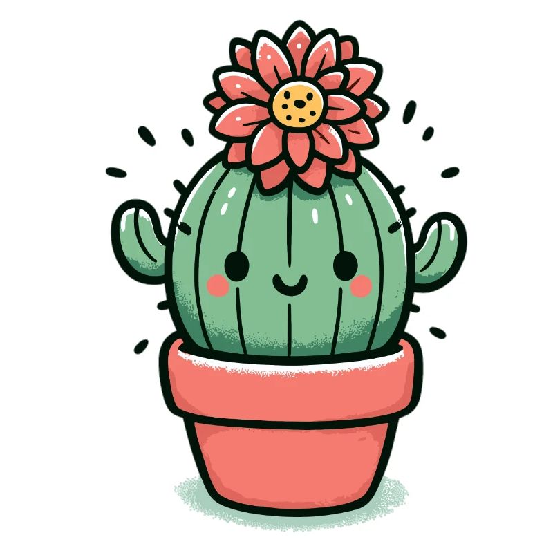 Cactus mignon avec fleur