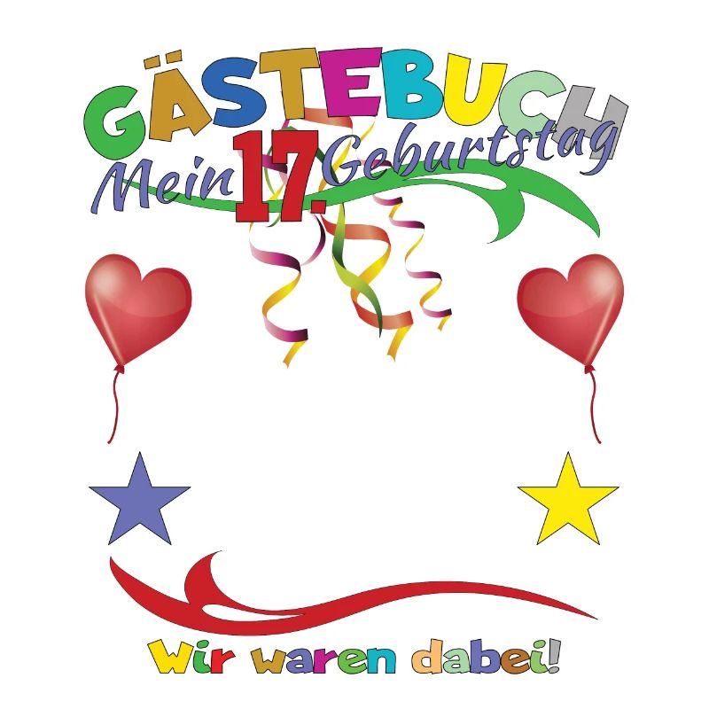 17. Geburtstag Mädchen & Junge Gästebuch