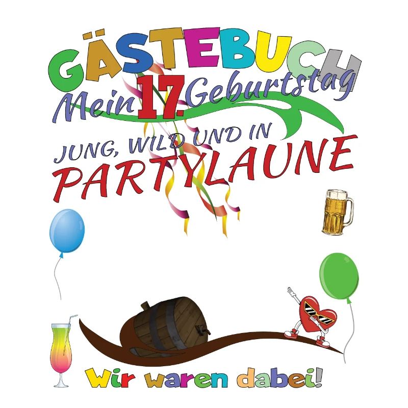 17. Geburtstag Mädchen & Junge Gästebuch