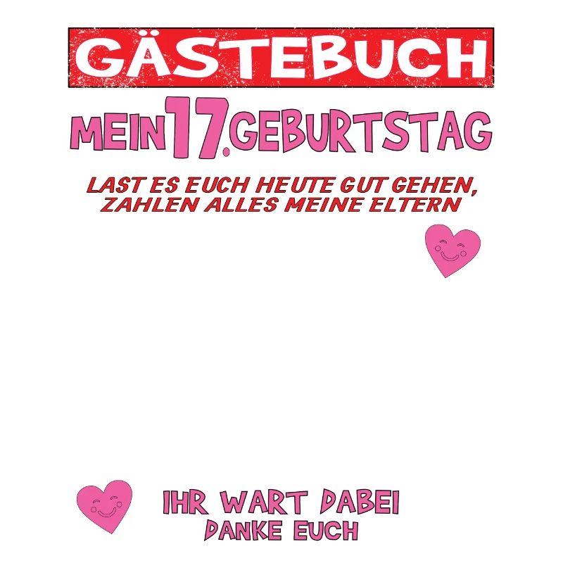 17. Geburtstag Mädchen & Junge Gästebuch