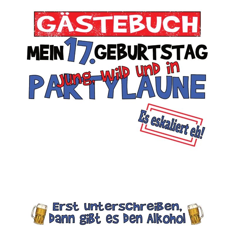 17. Geburtstag Mädchen & Junge Gästebuch